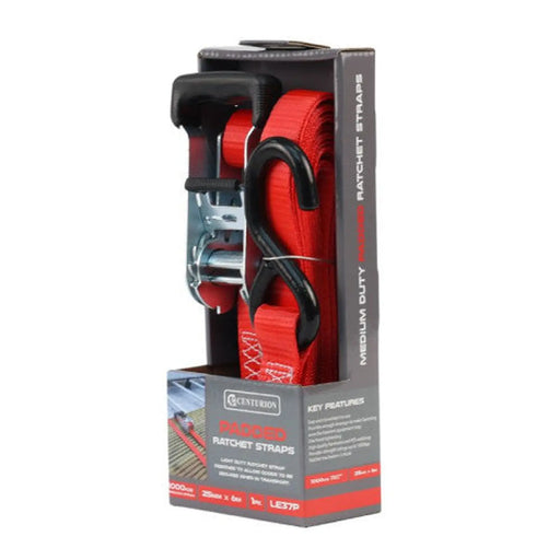Padded Ratchet Tie Down - 1000kg Breaking Strength- 6m Length - - Pack of 8