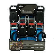Ratchet Tie Down (Pack of 4) - 750kg Breaking Strength - 4.5m - Pack of 8