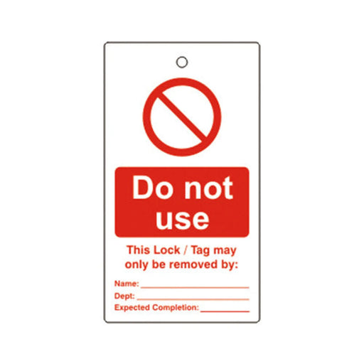 'Do Not Use' Lockout Tag (Single Sided, 10 Pack)