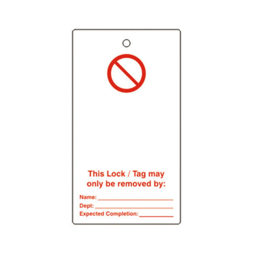 'Prohibition Blank' Lockout Tag (Single Sided, 10 Pack)