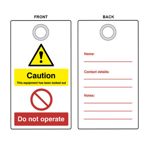 'Caution' Lockout Tag (Double Sided, 10 Pack) 1