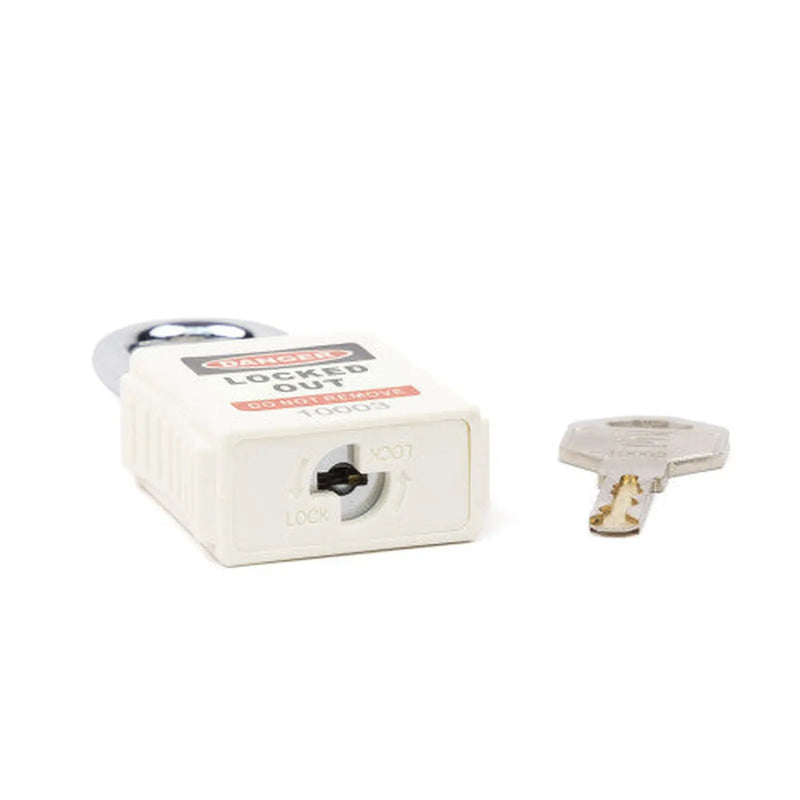 Safety Lockout Padlocks, Standard Shackle, White (each)