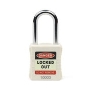 Safety Lockout Padlocks, Standard Shackle, White (each)