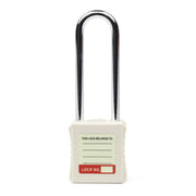 Safety Lockout Padlocks Long Shackle, White (Each)