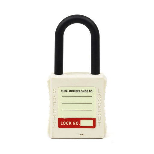 Safety Lockout Padlocks, Nylon Shackle, White (each)