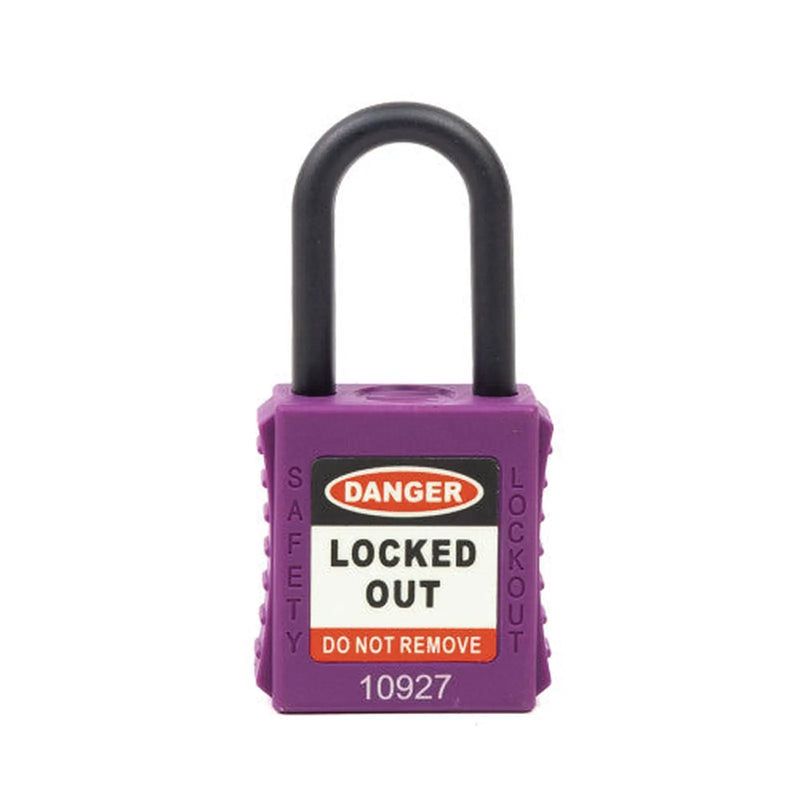 Safety Lockout Padlocks Nylon, Shackle, Purple (each)