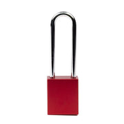 Aluminium Safety Lockout Padlock Long Shackle - Red