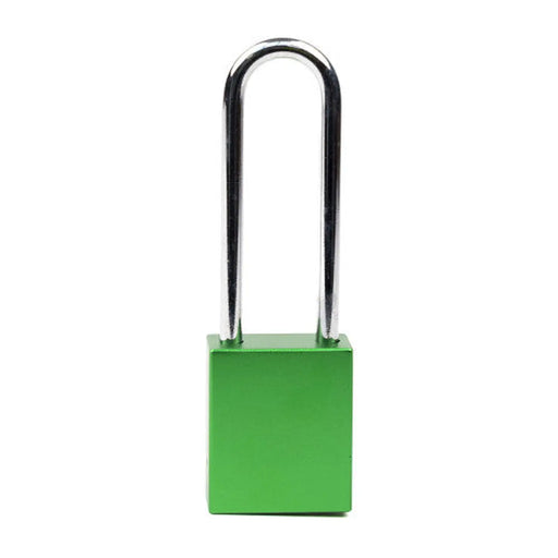 Aluminium Safety Lockout Padlock Long Shackle - Green