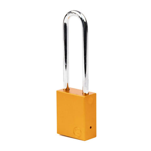 Aluminium Safety Lockout Padlock Long Shackle - Orange