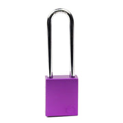 Aluminium Safety Lockout Padlock Long Shackle - Purple