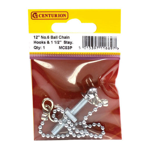 Sink Ball Chain With Stay, Chrome Plated, 300mm - Pack of 5