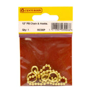 Sink Ball Chain With Hooks, Polished Brass, 300mm, No.6 - Pack of 5