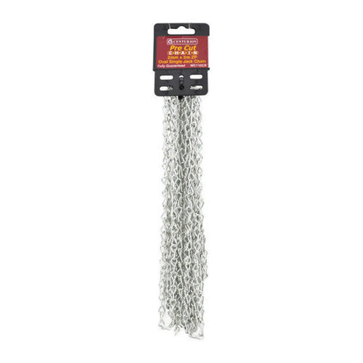 Steel Single Link Jack Pre Cut Chain, Zinc Plated, 2mm x 22mm x 5m - Pack of 5