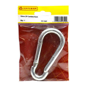 Carbine Hook, Zinc Plated, 10mm x 100mm - Pack of 5