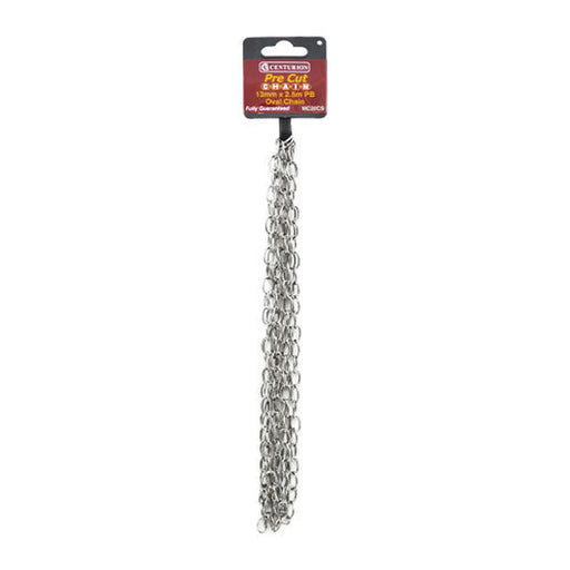 Solid Brass Oval Link Pre Cut Chain, Chrome Plated, 13mm x 1.6mm x - Pack of 5