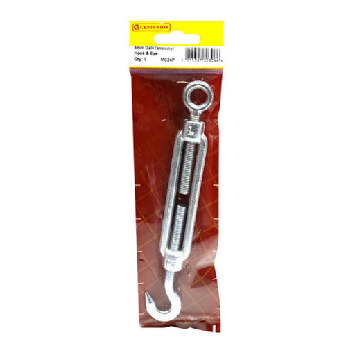 Straining Screws Hook/Eye, Galvanised, 8mm x 104mm - Min Order 4