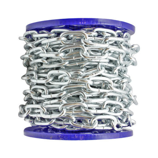 Steel Welded Straight Link Chain, Zinc Plated, 6mm x 42mm x 15m