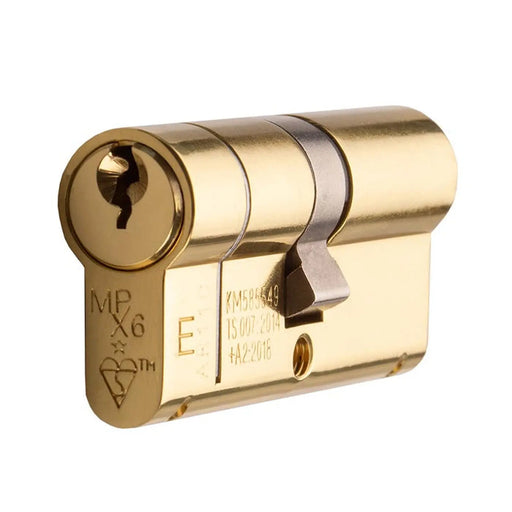 Mpx6 70Mm Euro Double Cylinder - Ktd - Polished Brass