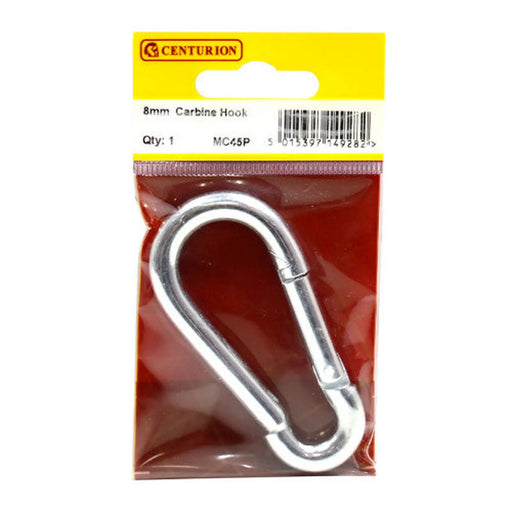 Carbine Hook, Zinc Plated, 8mm x 80mm - Pack of 5