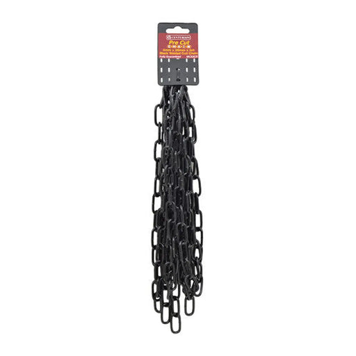 Steel Welded Straight Link Pre Cut Chain, Black, 4mm x 26mm x 5m - Pack of 5