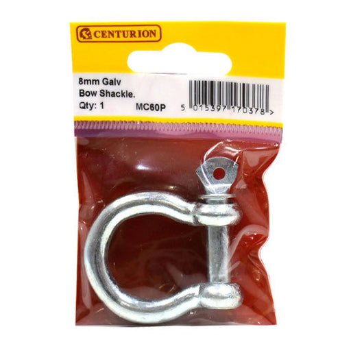 Steel Bow Shackles, Galvanised, 8mm x 32mm x 22mm - Pack of 5