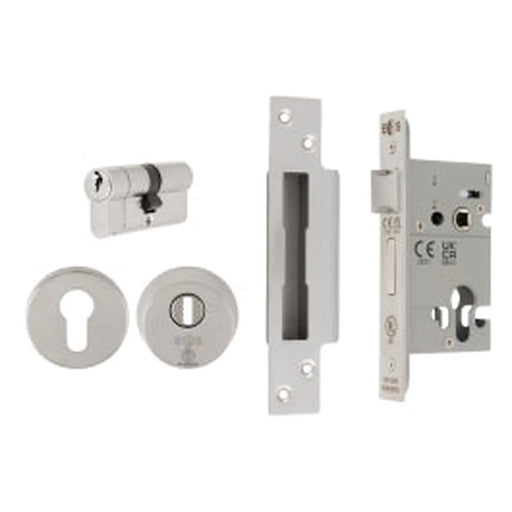 Easi - T Euro Profile Bs3621 Double Cylinder Sashlock (Complete Set) - Satin Stainless Steel