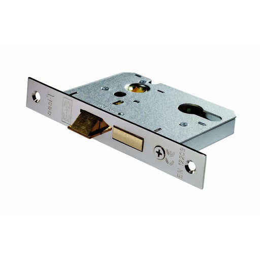 76Mm Sash Lock - Euro - 47.5Mm C/C - Square - Retail Pack - Nickel Plated