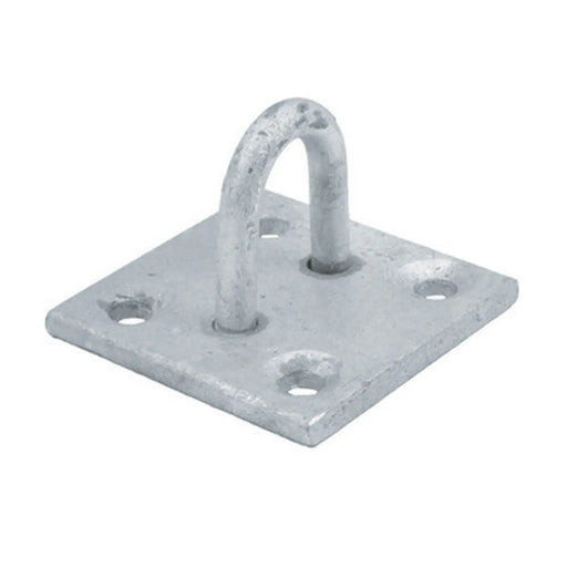 Steel Staple On Plate, Galvanised, 6mm x 50mm - Pack of 10