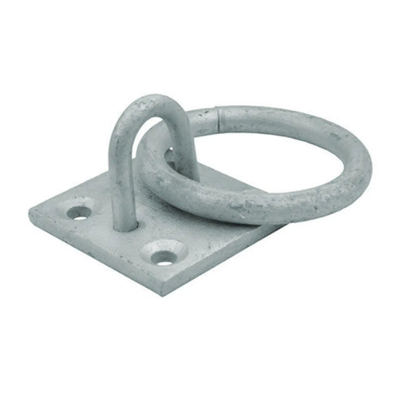 Steel Ring On Plate, Galvanised, 8mm x 50mm - Pack of 10