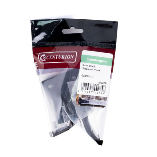 Steel Staple On Plate, Black, 6mm x 50mm - Pack of 5