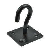 Steel Hook On Plate, Black, 8mm x 50mm - Pack of 10