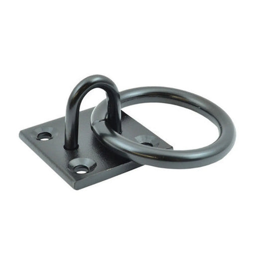 Steel Ring On Plate, Black, 8mm x 50mm - Pack of 10