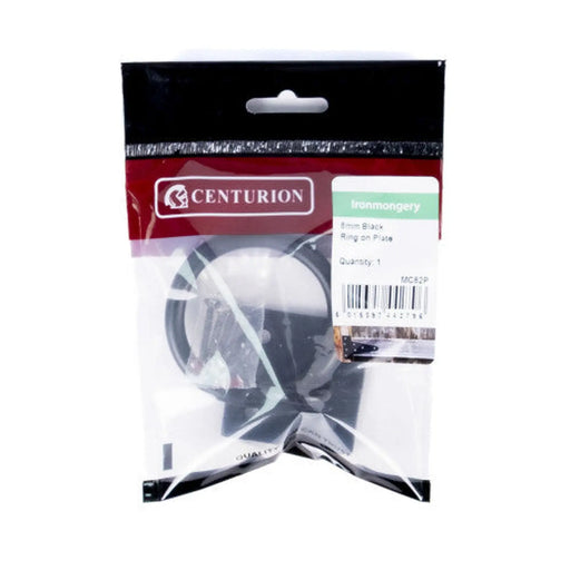 Steel Ring On Plate, Black, 8mm x 50mm - Pack of 5