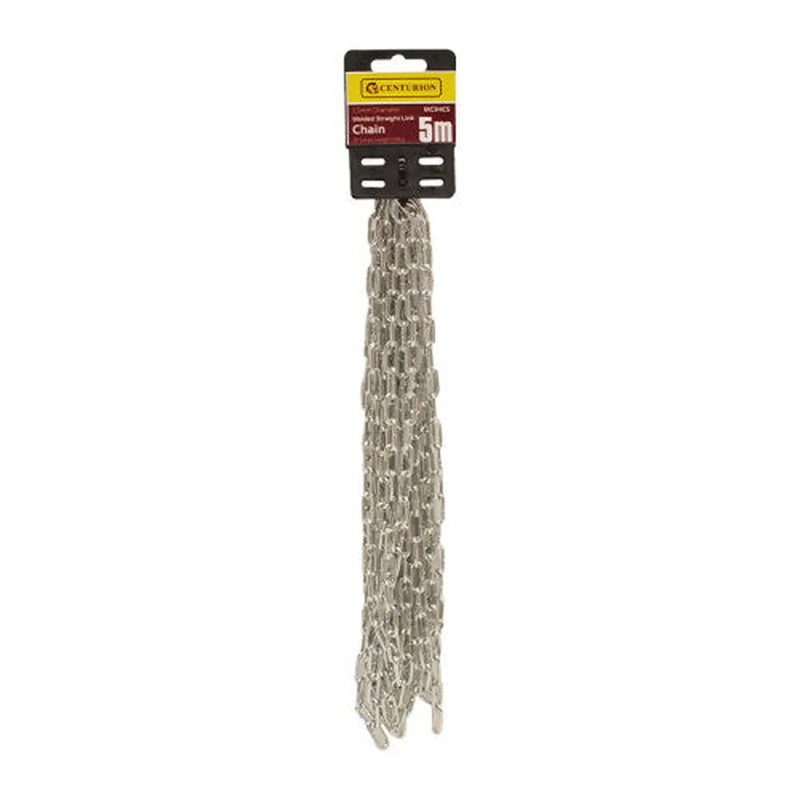 Steel Welded Straight Link Pre Cut Chain, Zinc Plated, 2.5mm x 14mm - Pack of 5