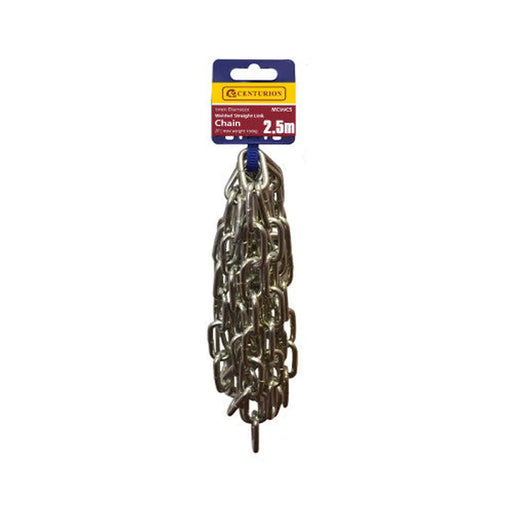 Steel Welded Straight Link Pre Cut Chain, Zinc Plated, 5mm x 28mm x - Pack of 5