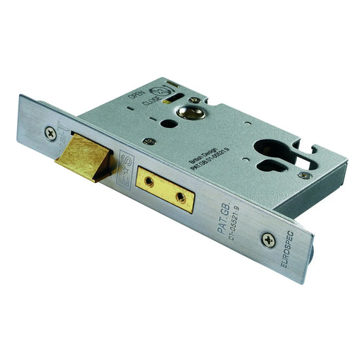 76Mm Heavy Duty Sashlock - Euro - 47.5Mm C/C - Radius - Satin Stainless Steel