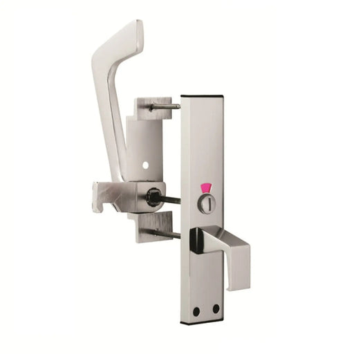 Disabled Toilet Handle Set - Polished Anodised Aluminium - Polished Anodised Aluminium