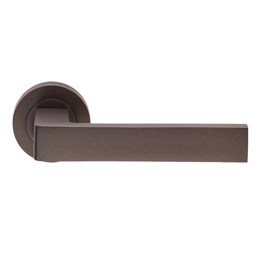 Sasso Lever On Sprung Screw-On Round Rose - Matt Bronze