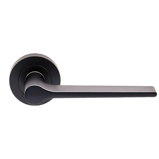 Velino Lever On Sprung Screw-On Round Rose - Matt Black