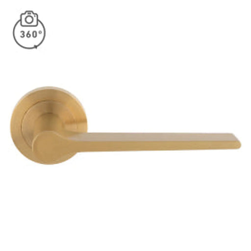 Velino Lever On Sprung Screw-On Round Rose - Satin Brass