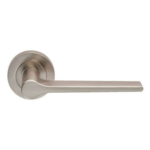 Velino Lever On Sprung Screw-On Round Rose - Satin Nickel