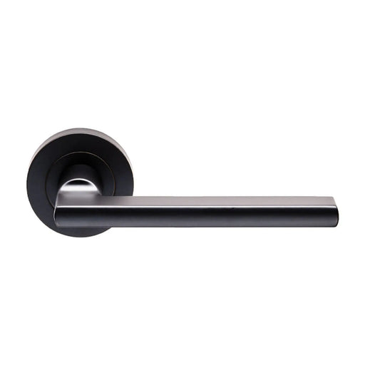 Trentino Lever On Sprung Screw-On Round Rose - Matt Black