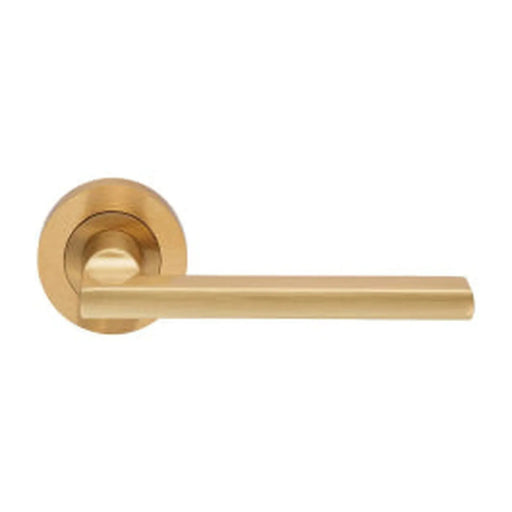 Trentino Lever On Sprung Screw-On Round Rose - Satin Brass