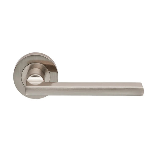 Trentino Lever On Sprung Screw-On Round Rose - Satin Nickel