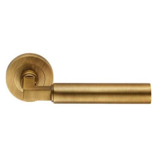 Amiata Lever On Sprung Screw-On Round Rose - Antique Brass