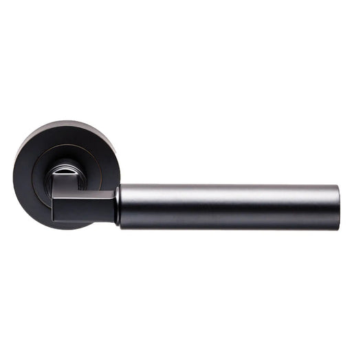 Amiata Lever On Sprung Screw-On Round Rose - Matt Black