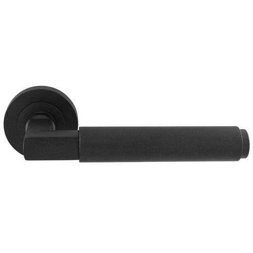 Masano Lever On Sprung Screw-On Round Rose - Matt Black