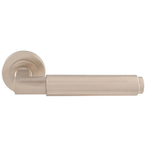 Masano Lever On Sprung Screw-On Round Rose - Satin Nickel