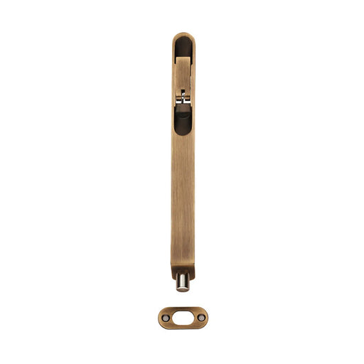 203 X 20Mm Lever Action Flush Bolt - Radius - Antique Brass 203mm