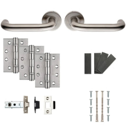 Nera Lever Fire Door Pack - Satin Stainless Steel